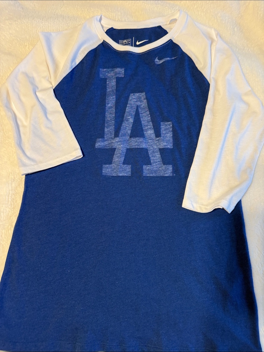 Women’s Nike Royal Blue & White LA Raglan Tee